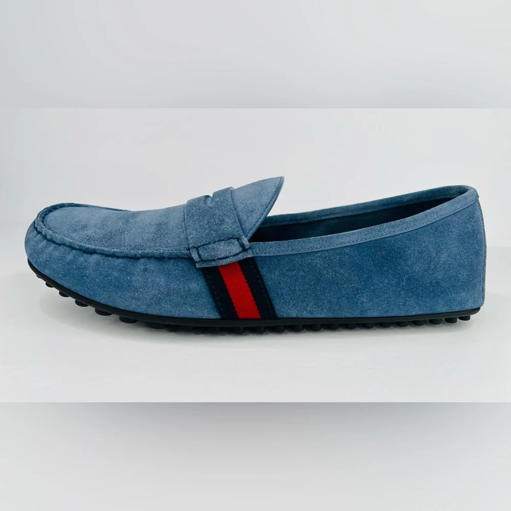 Gucci Moccasin Logo Queens Suede Sylvie Driver Loafers UK 13.5 - US 14 - EU 47.5 - Picture 3 of 12